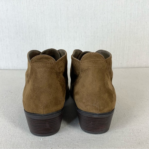 Xappeal Kai Faux Suede Neutral Rich Cognac Brown Lace-Up Ankle Booties - Size 9 - Picture 6 of 14